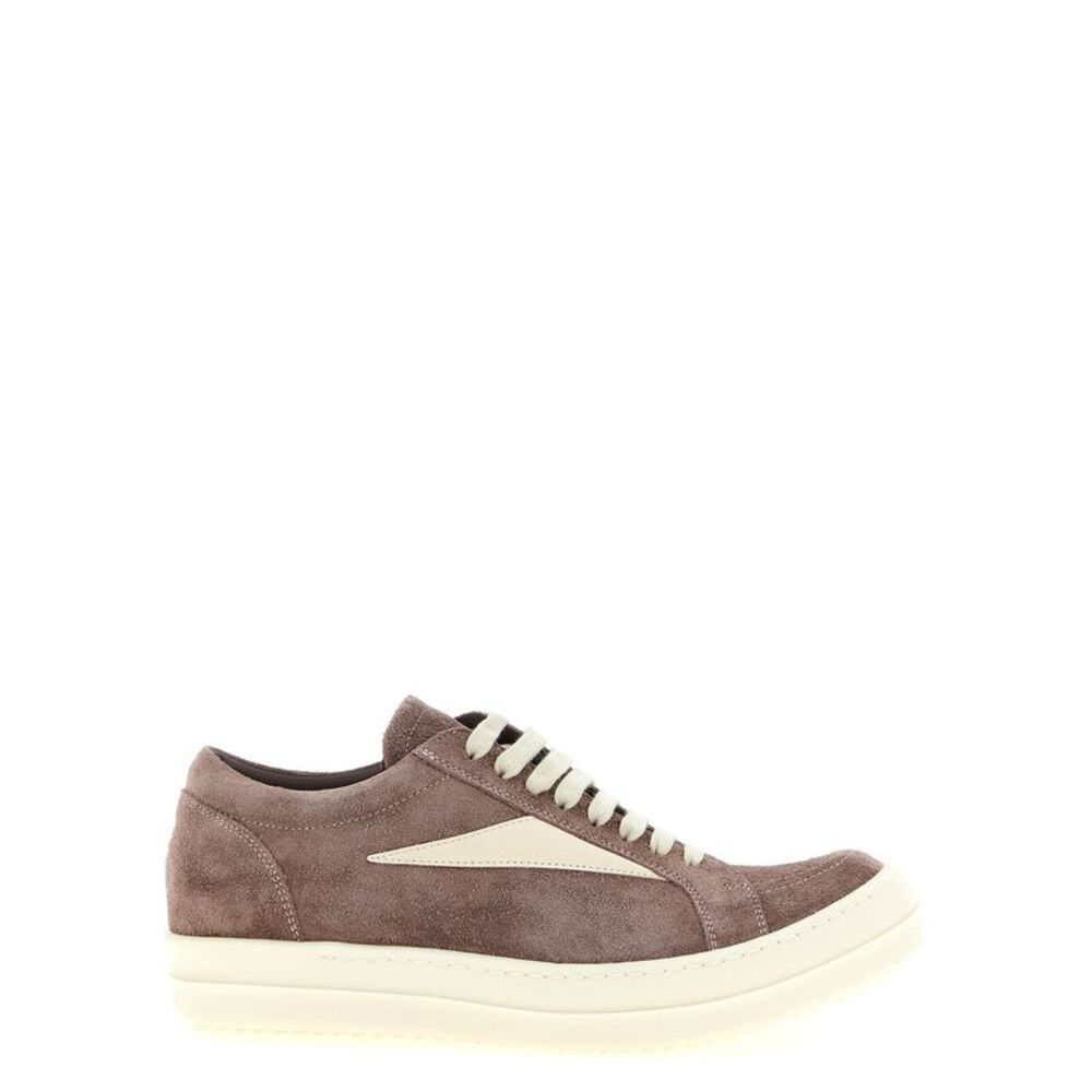 Rick Owens Purple Calfskin Low Top Men's Sneakers